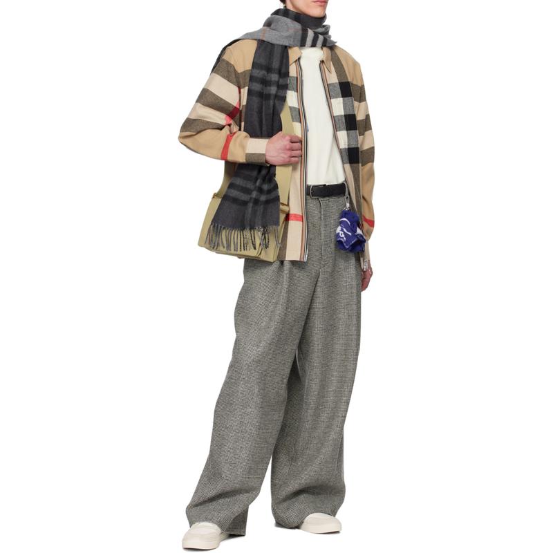 博柏利(BURBERRY)低帮运动鞋男鞋拼接格纹系带休闲跑步鞋户外潮流高清大图