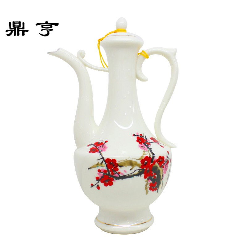 鼎亨景德镇温酒器陶瓷家用小 青花瓷牡丹酒具白酒分酒器陶瓷包邮