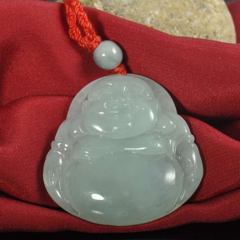 梦克拉 Mkela 冰糯种翡翠A货弥勒佛吊坠 玉佛 吊坠 翡翠高清大图