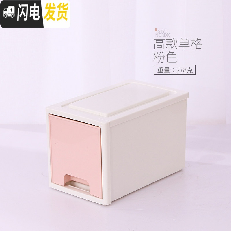 三维工匠抽屉式化妆品收纳盒家用小号组合化妆盒桌面收纳柜整理盒梳妆盒高清大图