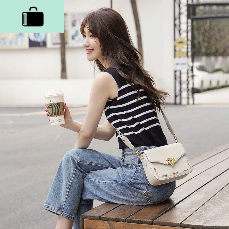 白色包包2020新款夏天单肩百搭斜挎包夏季色小方包女包小NEW LAKE女斜挎包图片