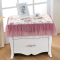 欧式床头柜罩防尘罩布艺蕾丝床头柜套多用巾小台布床头柜盖布盖巾|美人纱粉 床头柜罩90*90cm()