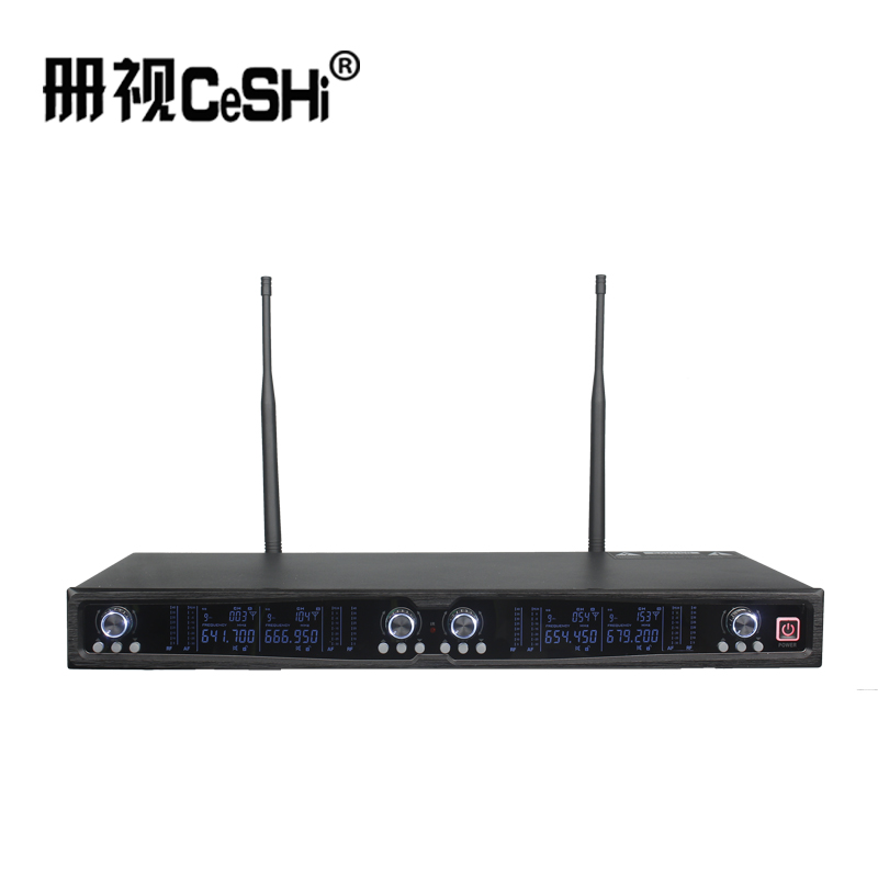 册视监控器材配件UHF无线麦克风一拖四配手持话筒TP-8004套高清大图