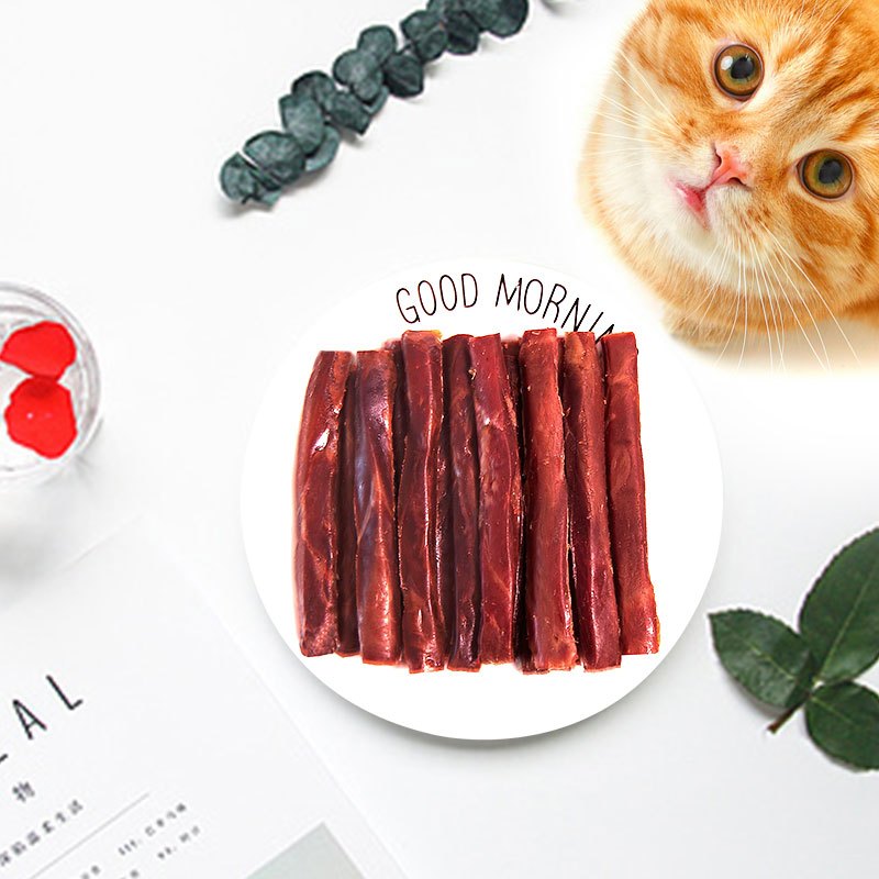 [2件8折/3件7折]蒙贝猫用牛肉10g*10 猫零食宠物 猫咪食品幼猫成猫牛肉条牛肉干