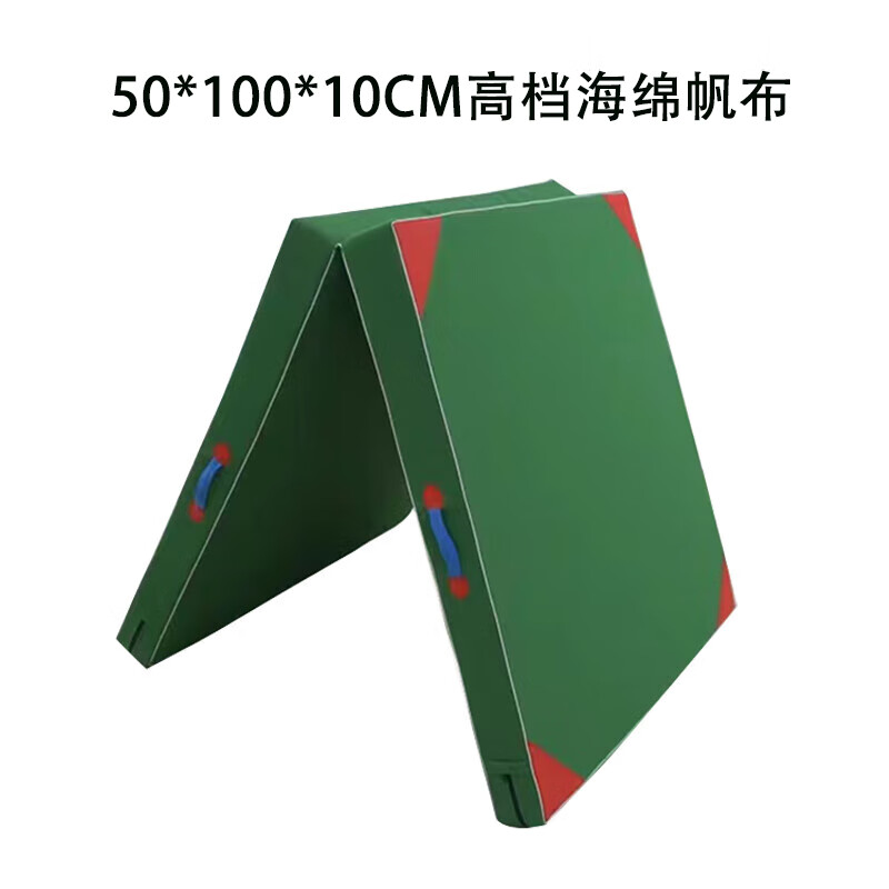 盛桐威体操垫仰卧起坐垫体能垫军绿色50*100*10CM高档海绵帆布