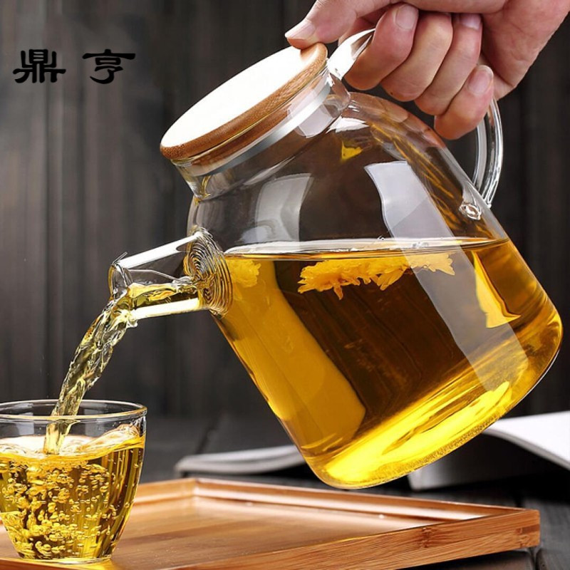 鼎亨家用花果茶壶可加热耐热高温玻璃水果茶壶茶具套装带过滤泡茶