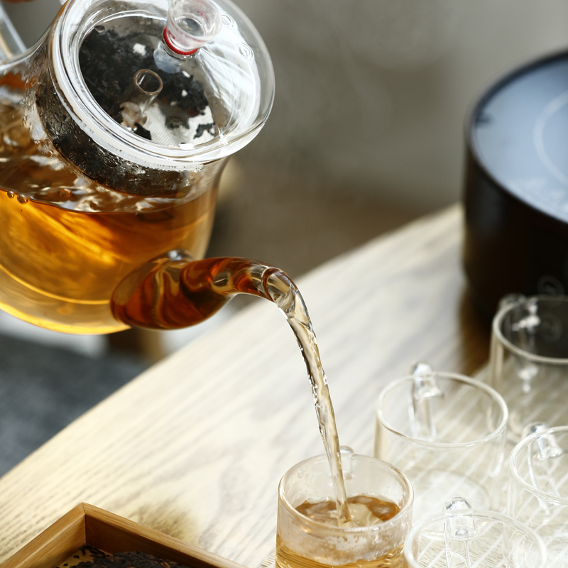 尚帝(shangdi)整套茶具智能电陶炉普洱蒸茶煮茶器玻璃茶壶蒸汽煮茶泡茶器茶杯 Q9养生壶把杯茶具套装