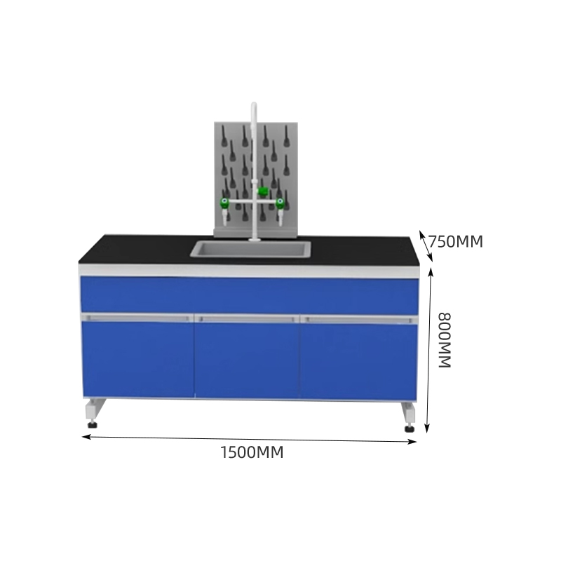 臻远 ZY-SYT-14 实验室 工作台化验室操作台化验桌 1.5米水槽台+滴水架高清大图