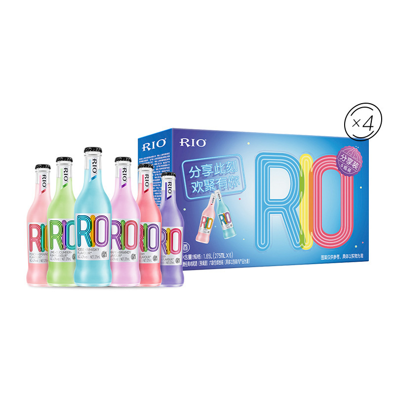 锐澳瓶装鸡尾酒经典礼盒装混合口味275ml6瓶4组视频