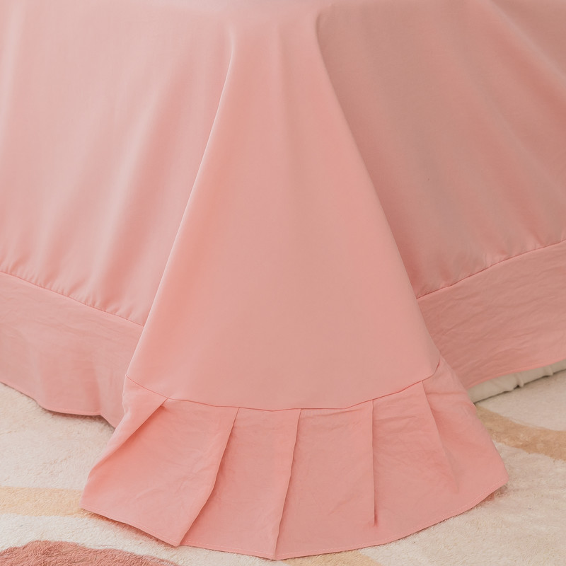 小香风四件套粉色床单北欧少女被套超柔水洗棉三件套高清大图