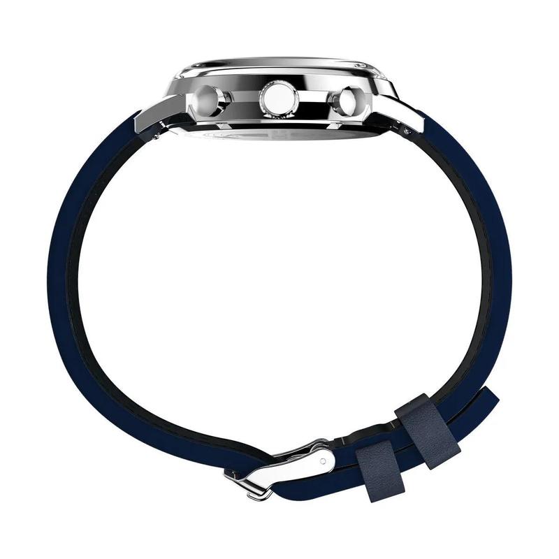 天美时(Timex)石英表复古军表蓝盘条纹轻便耐用防水表高清大图