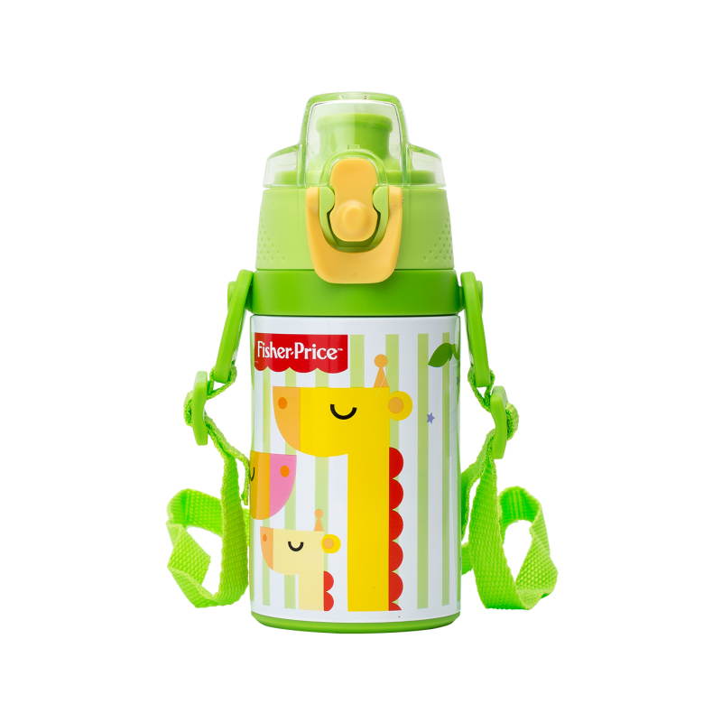 费雪牌(FISHER-PRICE) 母婴幼儿童抽真空保温杯套装带手柄 8045C 绿色 适用年龄:12个月以上