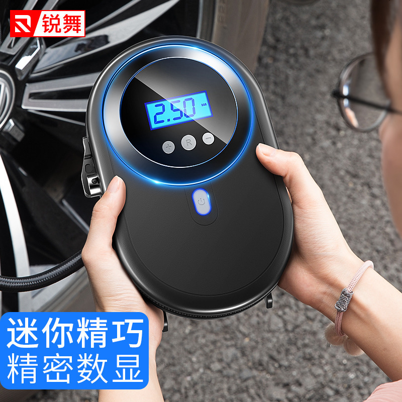 锐舞 车载充气泵便携式汽车用小轿车电动轮胎打气泵12V冲棒多功能
