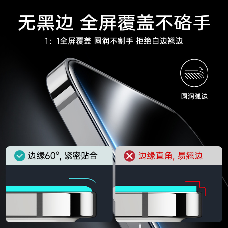 亿色适用于苹果iphone14/14plus/14pro/14ProMax防偷窥mini全屏覆盖防摔抗指纹