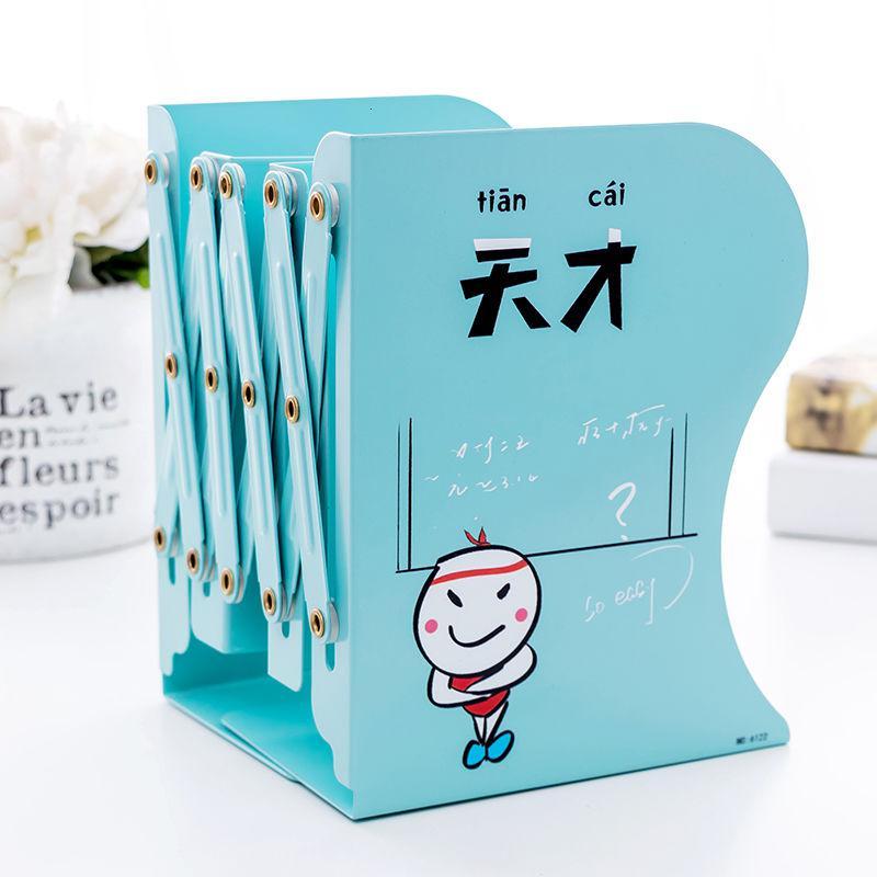 书立架简易桌上学生用伸缩创意收纳放书夹折叠书挡书立课本夹隔挡 大号-数理化-灰