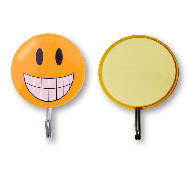 8个笑脸挂钩家用卡通可爱笑脸挂钩家居创意厨房强力粘胶免打孔粘钩