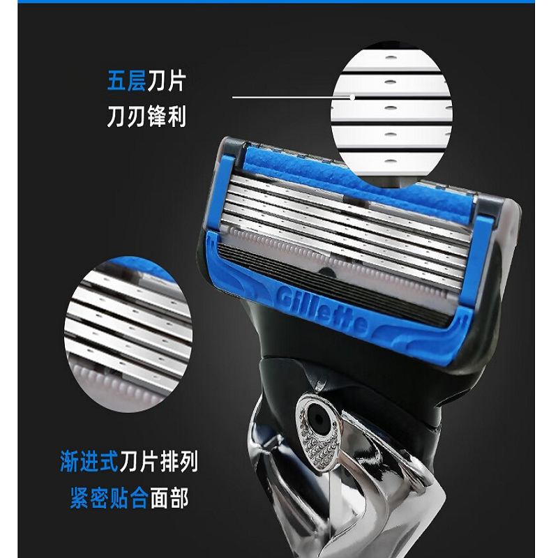 吉列(GILLETTE) 锋隐致护冰酷 手动剃须刀高清大图