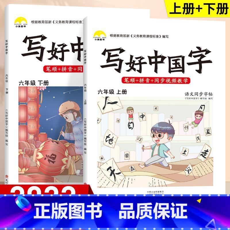 6年级上下册 同步字帖 [正版]视频教学 2022新版 写好中国字字帖一年级下同步课课练人教版小学生二三年级下册四五六年高清大图