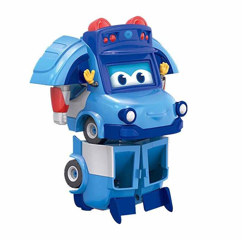 百变校巴玩具汽车合体变形机器人套装警长歌德警车消防车救护车男孩