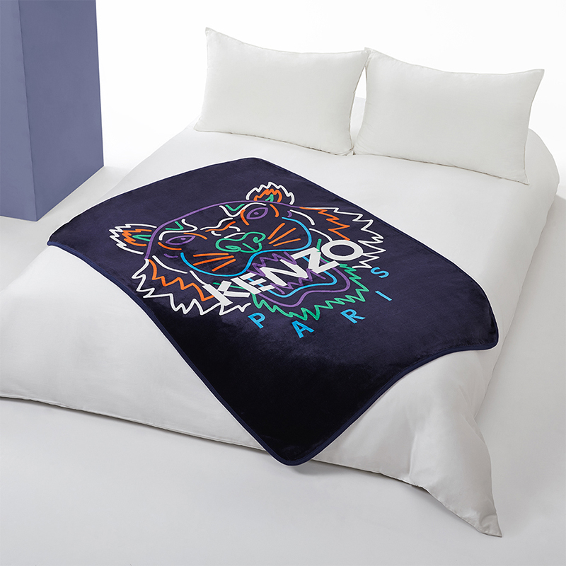 kenzo炫彩虎头毯蓝krt015s