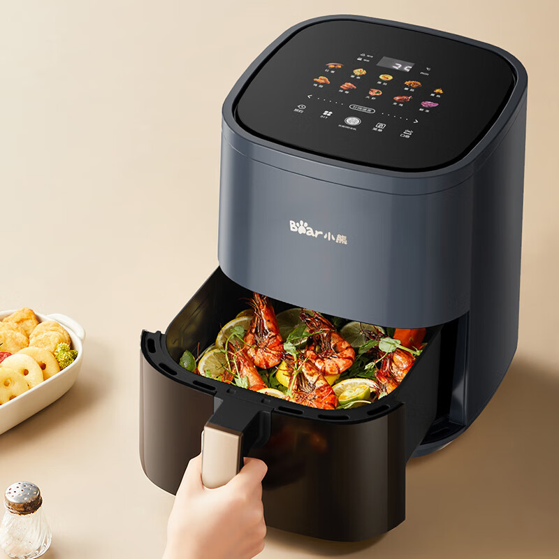 小熊(Bear)可视窗口空气炸锅 家用多功能微电脑触控微蒸汽嫩烤 QZG-P12G1