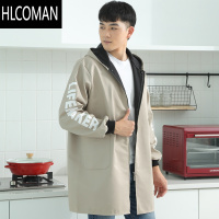 HLCOMAN罩衣男外套加绒加厚衣服长款大人围裙防水大褂工作服长袖冬季男士