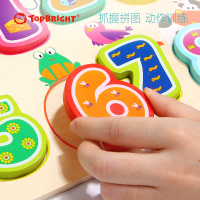 特宝儿(topbright)动物数字儿童拼图 2周岁以上男孩女孩50块以下宝宝木制益智玩具 120325
