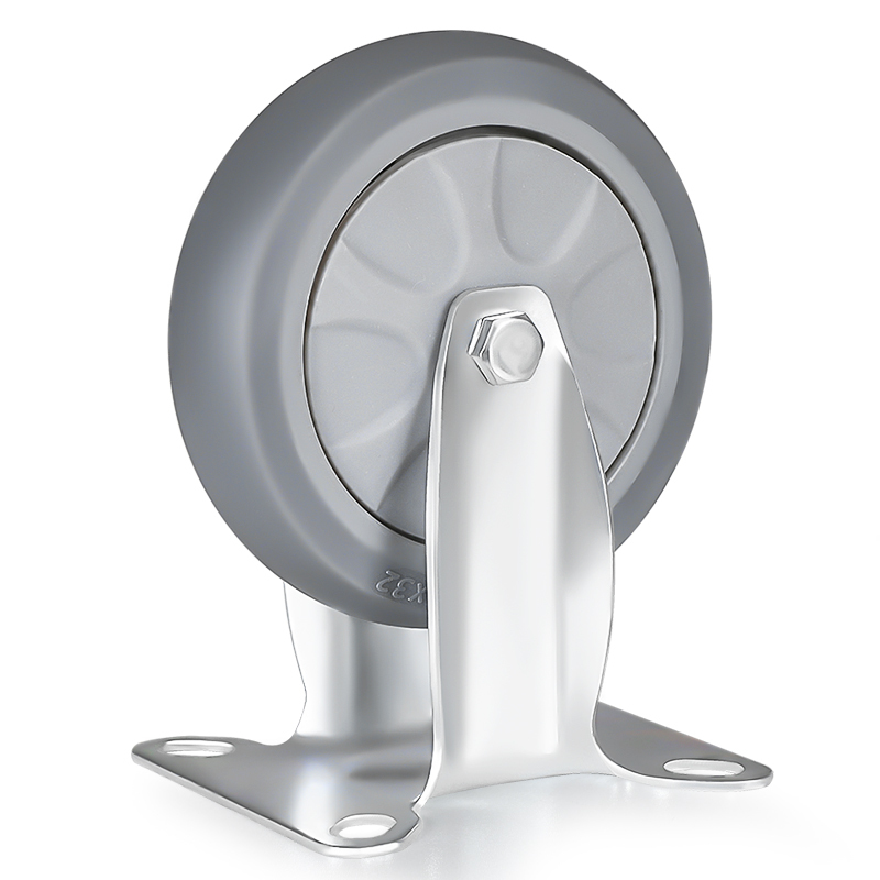 小窝厘静音5寸定向轮重型加厚支架脚轮 5寸灰色轻型定向85x75