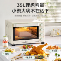 美的空气炸锅烤箱一体机电烤箱家用35升大容量低脂空气炸/上下独立控温/均匀烘烤 PT3515