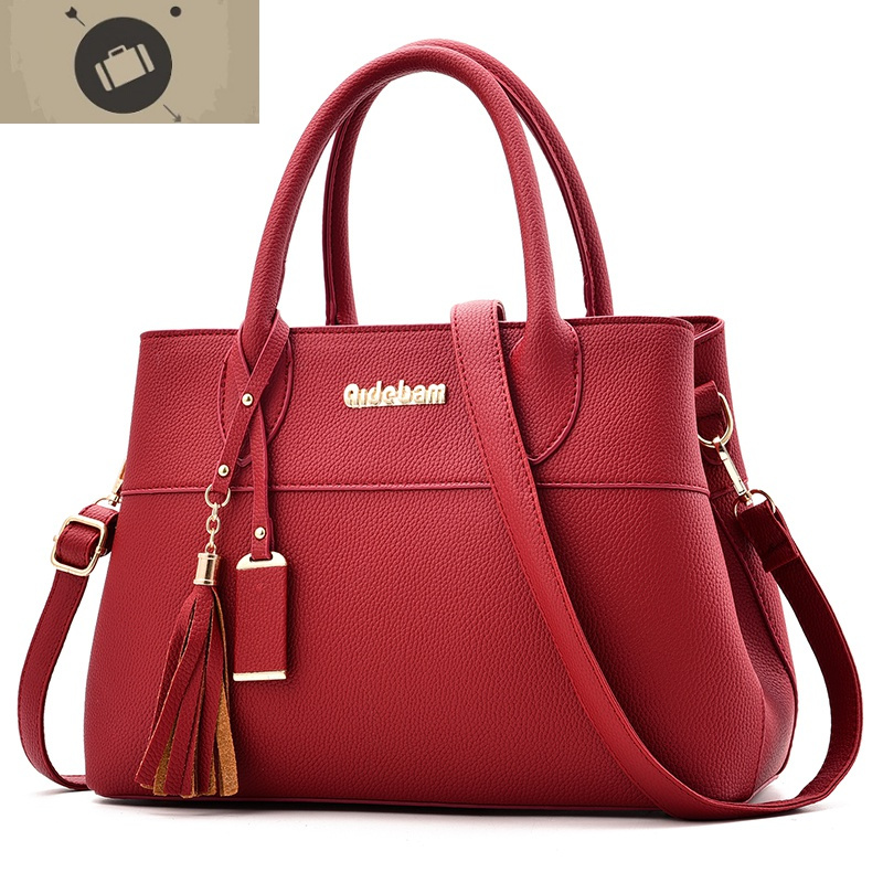 真皮女包包2020新款潮时尚大容量中年妈妈手提牛皮单肩女士斜跨包 艾