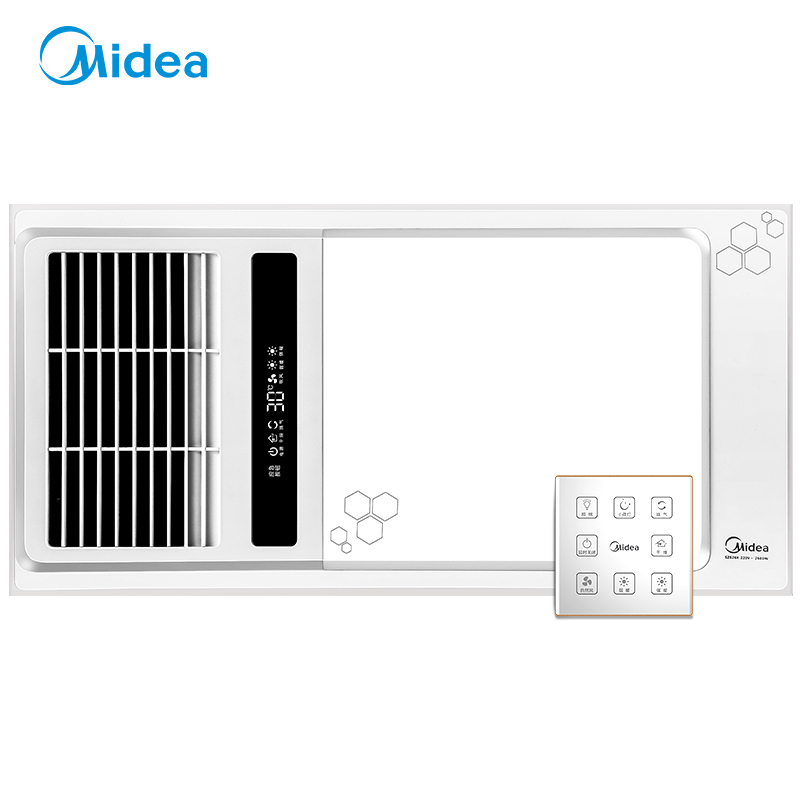 美的（Midea）浴霸SZS26K吊顶式风暖浴霸 双核驱动液晶显示摸控制风暖浴霸 适用于集成吊顶