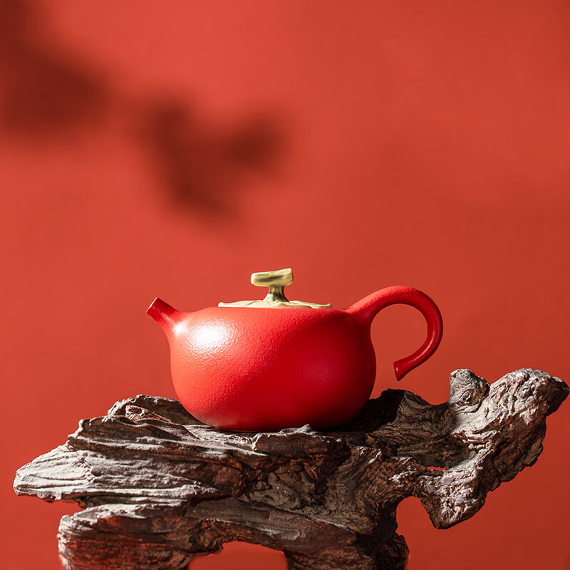 万仟堂(Edenus)高档整套茶具 陶瓷功夫茶具茶盘茶壶茶杯送伴手礼物盒 事事如意 A 宫墙朱漆釉(1壶1海4杯1盘)