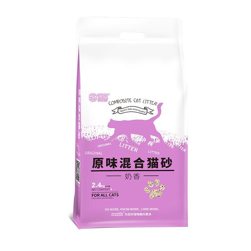 诺旦混合豆腐猫砂细豆腐砂膨润土奶香除臭无尘不粘底2.4公斤超快结团低价高性价比可冲马桶(发货迅速)高清大图