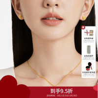 周大福 绽放丝绒玫瑰花满天星黄金耳钉女足金实心(工费:320计价)EOF1368七夕礼物