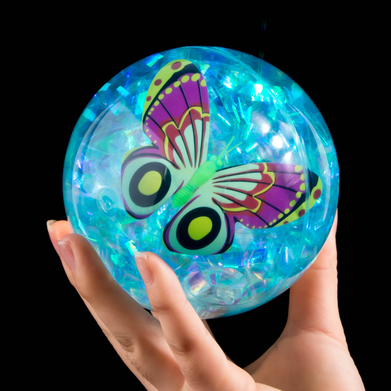 水晶球发光创意跳跳球力球夜市带绳弹性水球新款大号新款小号发光弹力