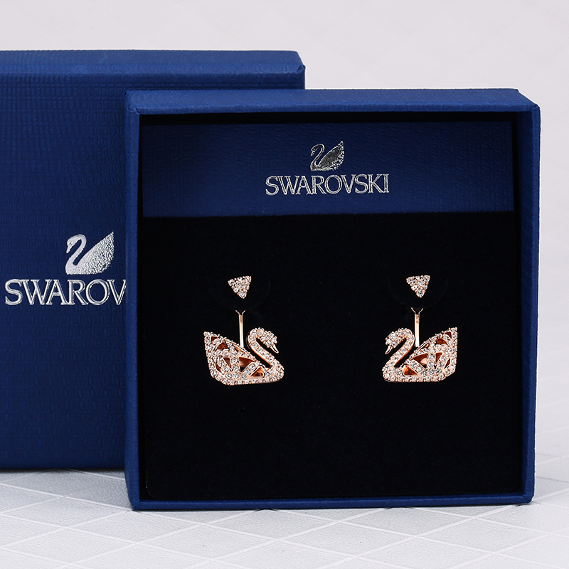SWAROVSKI 施华洛世奇 人造水晶女士镂空天鹅耳饰轻奢饰品 5358058