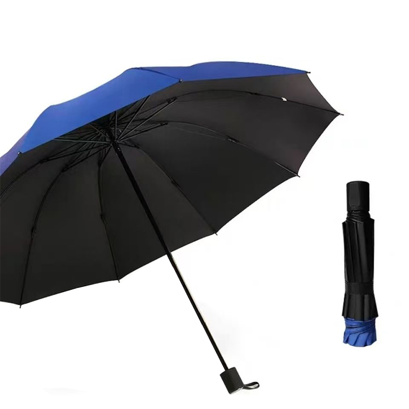炯毅 折叠黑胶防晒防紫外线遮阳晴雨两用伞 雨伞三折 三折 把高清大图