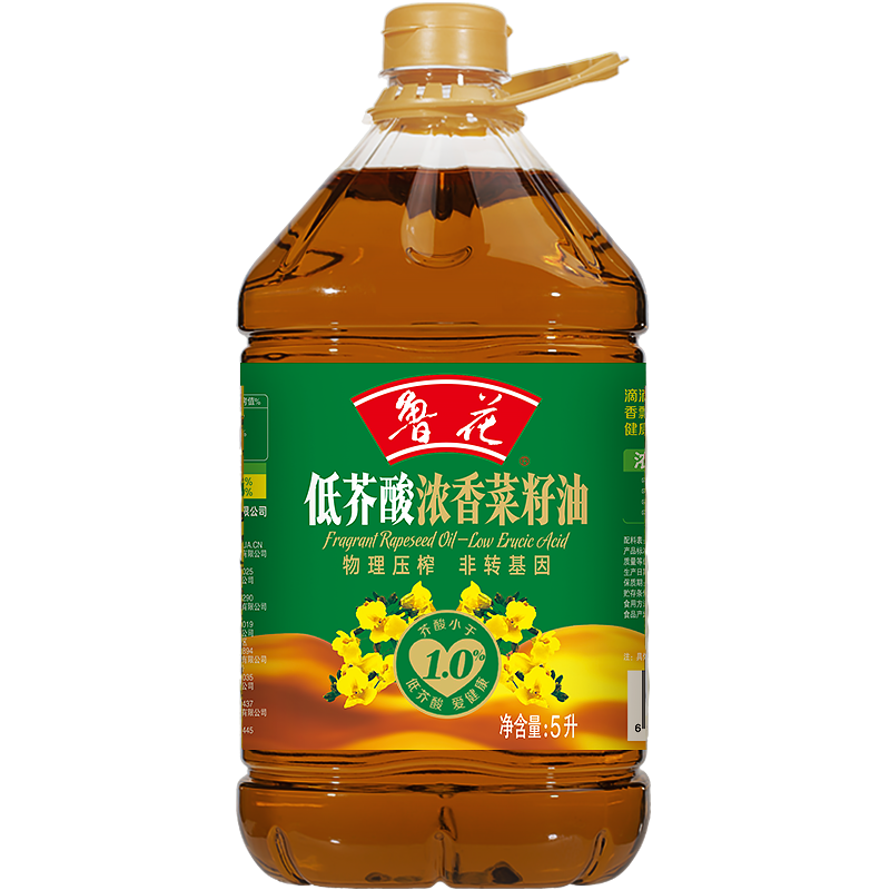 鲁花低芥酸浓香菜籽油5L*3物理压榨 桶装食用油菜油高清大图