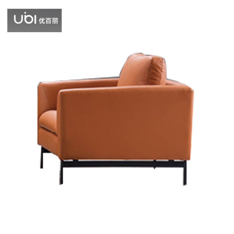 优百丽 DG-129 办公室沙发 办公家具 会客接待 现代简约家具 颜色尺寸可定制 单人位（黄色牛皮）