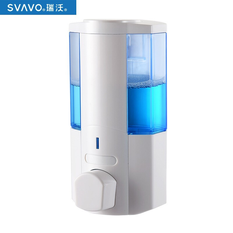 瑞沃 皂液器免打孔手动洗手液盒给皂器 350ml白色 V-5101 一个装