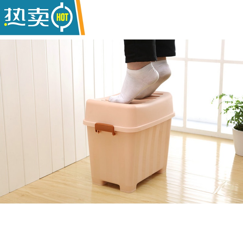 敬平多功能塑料加厚手提储物凳防水带扣钓鱼玩具换鞋椅收纳箱板凳收纳凳高清大图
