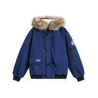 CATTEE美式学院风工装毛领棉衣外套男女冬季棉服宽松大口袋棉袄潮 XXL 藏青色