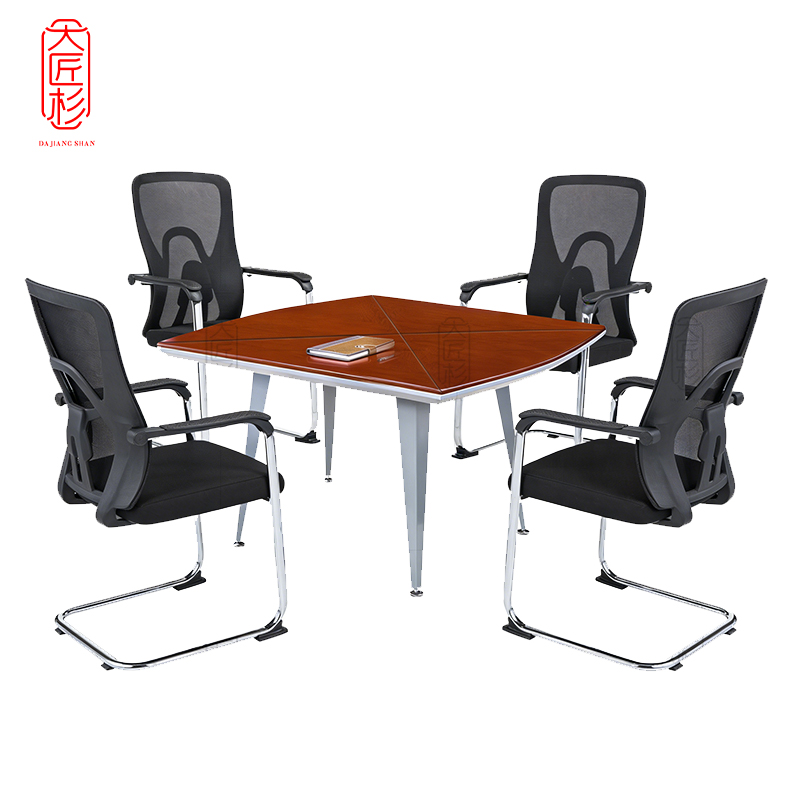 大匠杉 会议桌培训桌椅组合 1200*1200*760mm1桌4椅高清大图