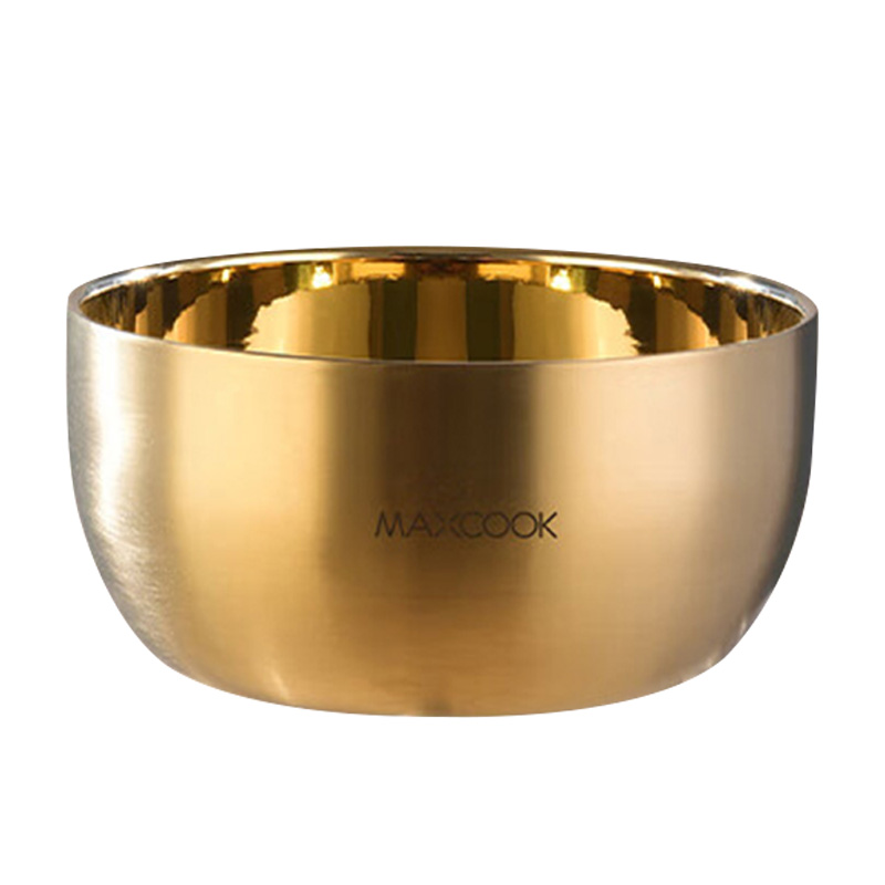 MAXCOOK美厨双层碗13cm316不锈钢金色MCWA3938
