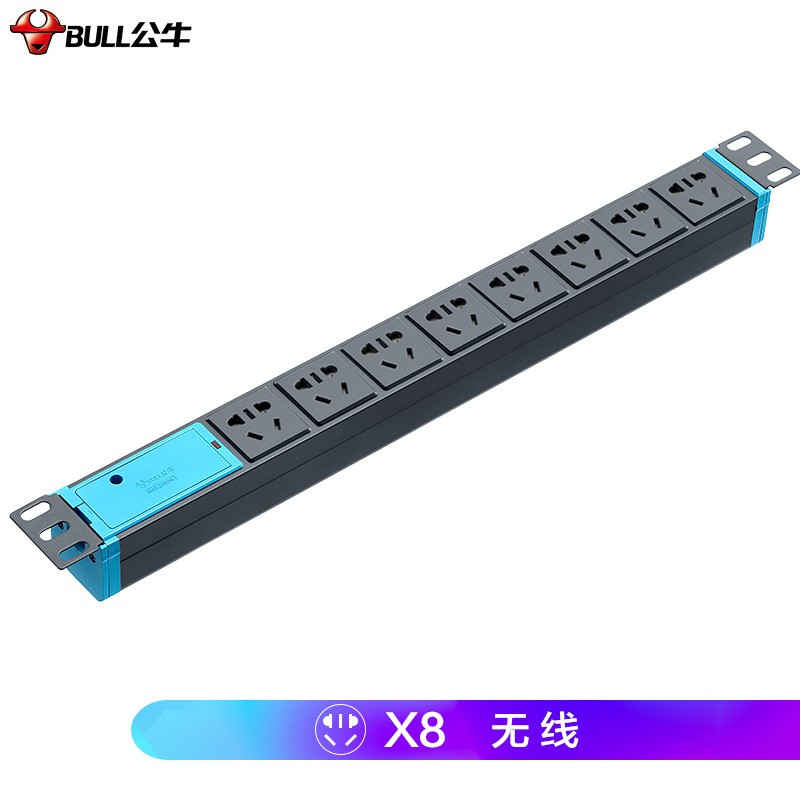 公牛(BULL)GNE-1080W PDU机柜插座/插线板/插排/排插/接线板/拖线板 8位无线(单位:个)高清大图