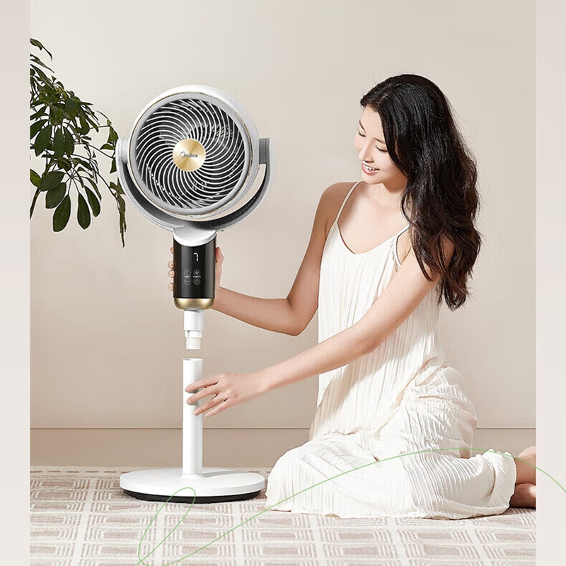 美的(Midea)轻音四季净化扇 空气循环扇家用立式大风力卧室摇头扇 白FGA24TLR高清大图