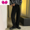 七斓黑暗系男装dk西装裤子男直筒设计感盐系日系oversize阔腿休闲长裤
