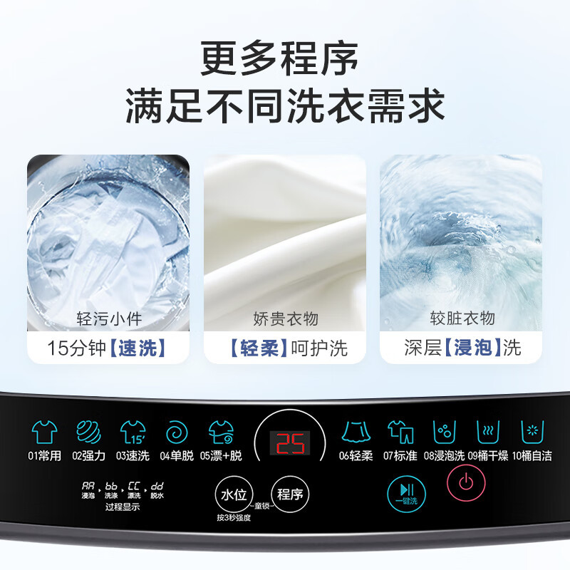海尔(Haier)8公斤全自动家用大神童波轮洗衣机 大容量学生机租房用洗衣机官方旗舰店
