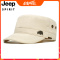 吉普(JEEP)正品旗舰店JEEP吉普正品平顶帽男帽子鸭舌帽休闲四季纯棉春秋冬季遮阳帽军帽 卡其色CA7709（四季款）标准码（头围56-61cm）