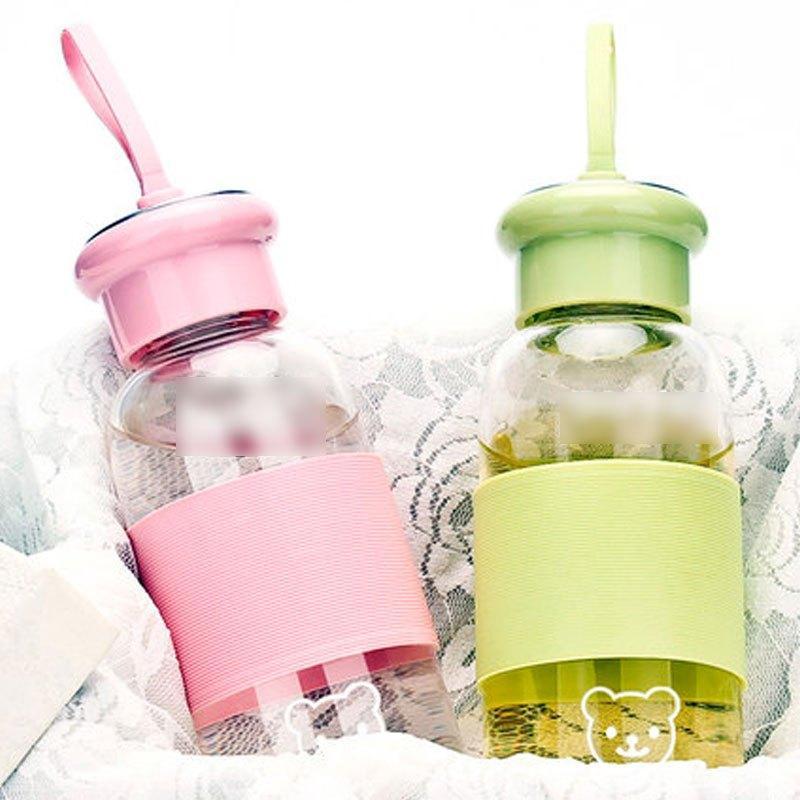 哲飞家居 玻璃杯韩式可爱杯子女学生韩式水杯水瓶创意茶杯清新随手杯生活日用家居器皿水具水杯家居日用